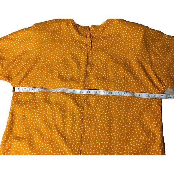 Vintage 90s Women Sm Shirt Med Shorts Coordinates Mango Yellow Polka Dot Summer - Picture 4 of 12